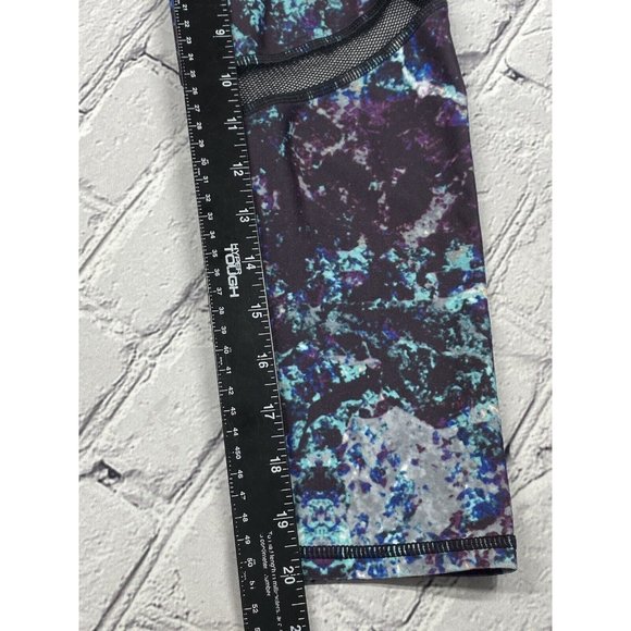 Fabletics XS Alessia Capri Walking On Air Print Mesh Panels Tie Dye Blue - Picture 6 of 10